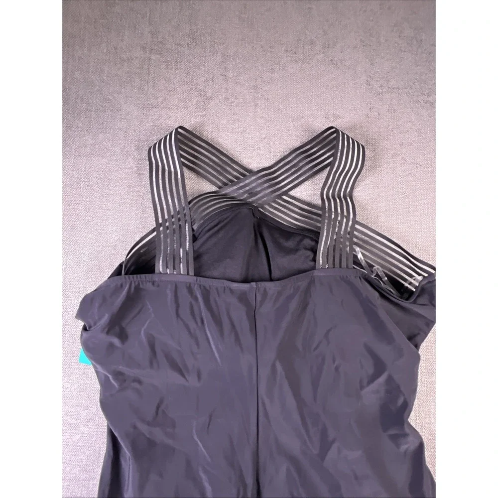 Aqua Green Women's Novelty‎ Trim High Neck One Piece Swimsuit Womens 2X NWT